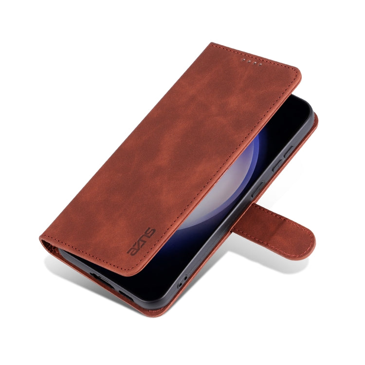 AZNS Skin Feel Calf Texture Flip Leather case for Samsung Galaxy S24 5G, showcasing its elegant design and practical features.